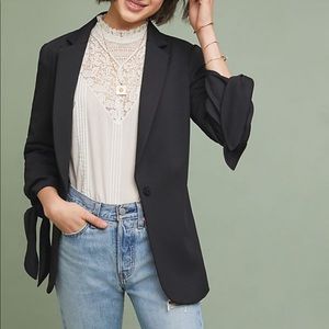 Anthropologie Tied-sleeve blazer